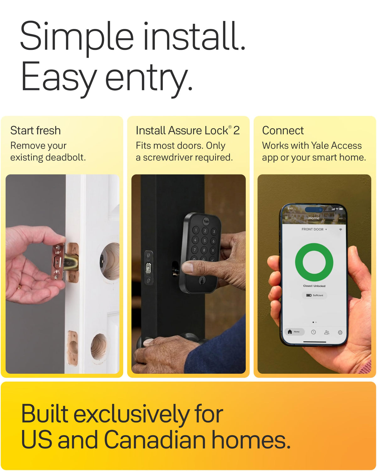 Yale WiFi Smart Lock Deadbolt with Keypad, Keyless Entry, Black Suede