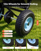 VEVOR Broadcast Spreader 130 lbs Capacity Hopper Walk-Behind Push Spreader | for Lawn & Garden Care, 12 ft Spreading Width, 13" All-Terrain Tires, Adjustable Flow Control for Fertilizer Seed Ice Melt
