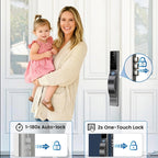Smart Door Lock with Camera: 3D Face Recognition, Keyless Door Lock with Biometric Fingerprint, Passcode, IC Card, Mechanical Key, Doorbell, Video Intercom, WiShome App, Auto-Lock, Front Door Lock