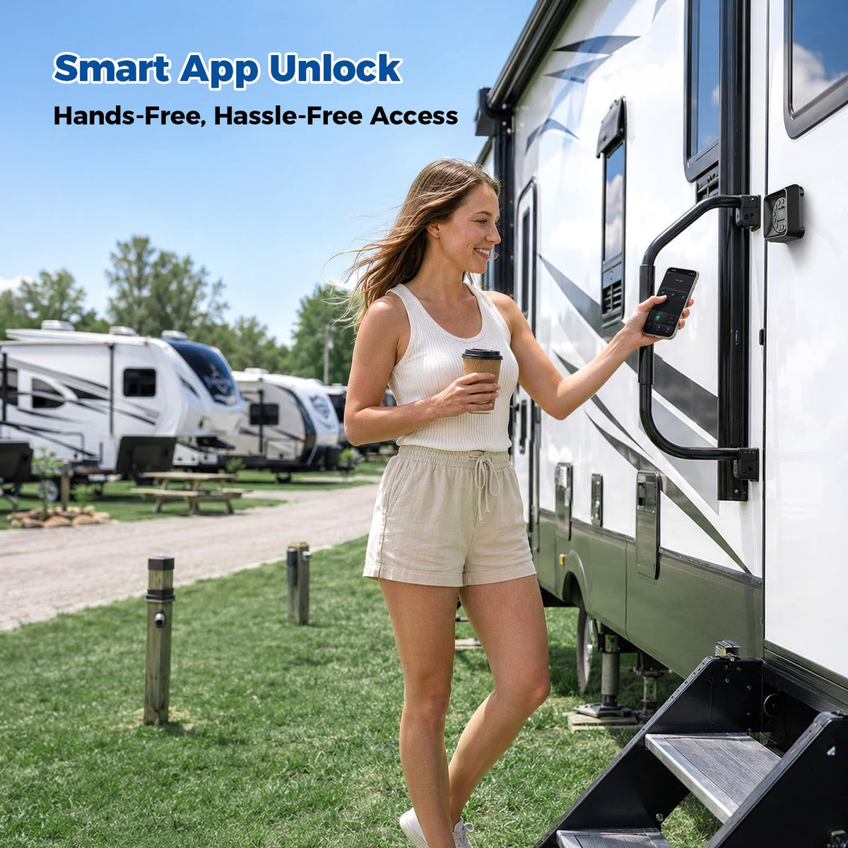 ONNAIS Smart RV Door Lock - Full Metal App Control Keyless Entry