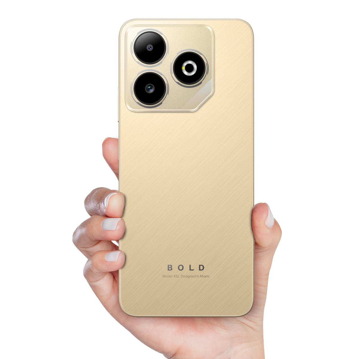 BLU Bold K12 | 2025 | Unlocked | 6.8” HD+ 120Hz Infinity Display | 50MP Main + 8MP Selfie Cameras | 128GB Internal Storage | US Version | US Warranty | Champagne Gold