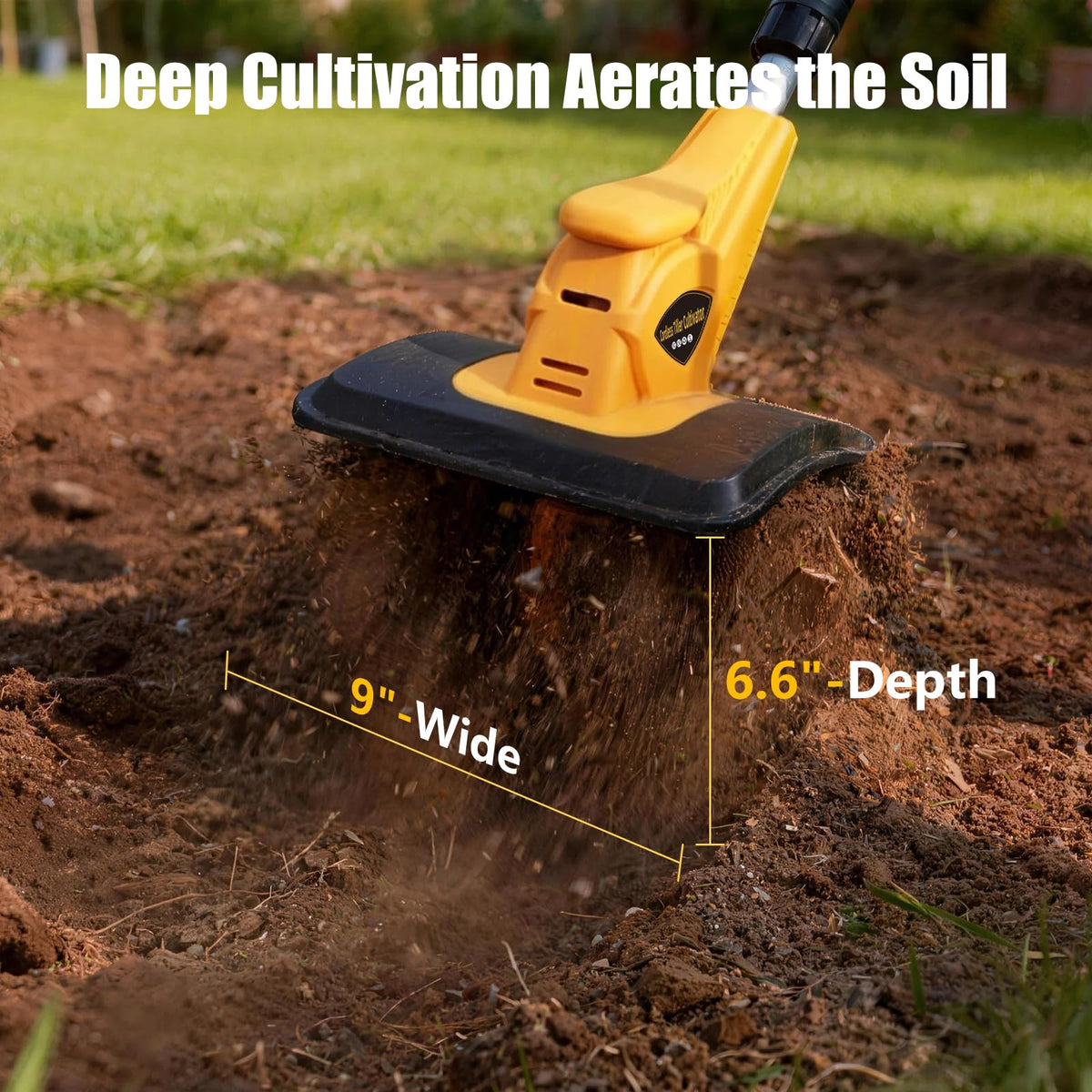 21V Cordless Tiller Cultivator for Gardening with 2 x Batteries