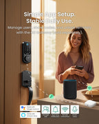 DESLOC B200 Smart Front Door Lock Handle Set, Fingerprint & App Control