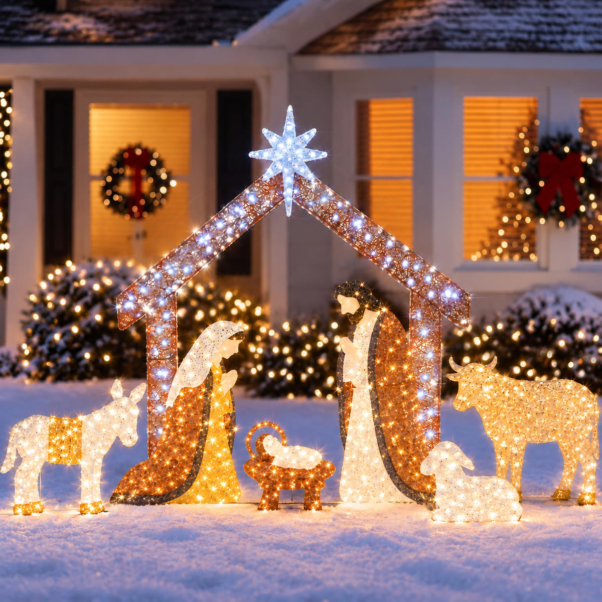 Lighted Nativity Scene Outdoor 6 FT Christmas Decorations Yard