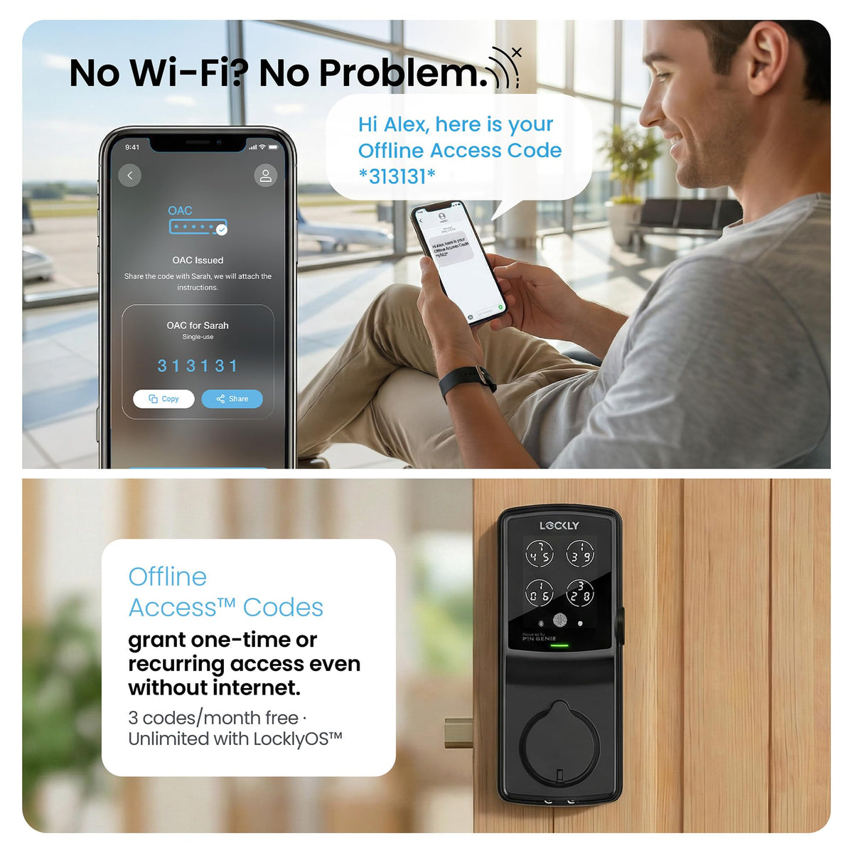 Lockly Secure Plus Smart Deadbolt Lock with 3D Biometric Fingerprint