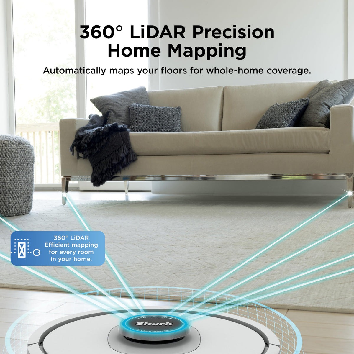 Shark AI Ultra Robot Vacuum, Black/Silver, Carpet and Hard Floors, AV2511AE