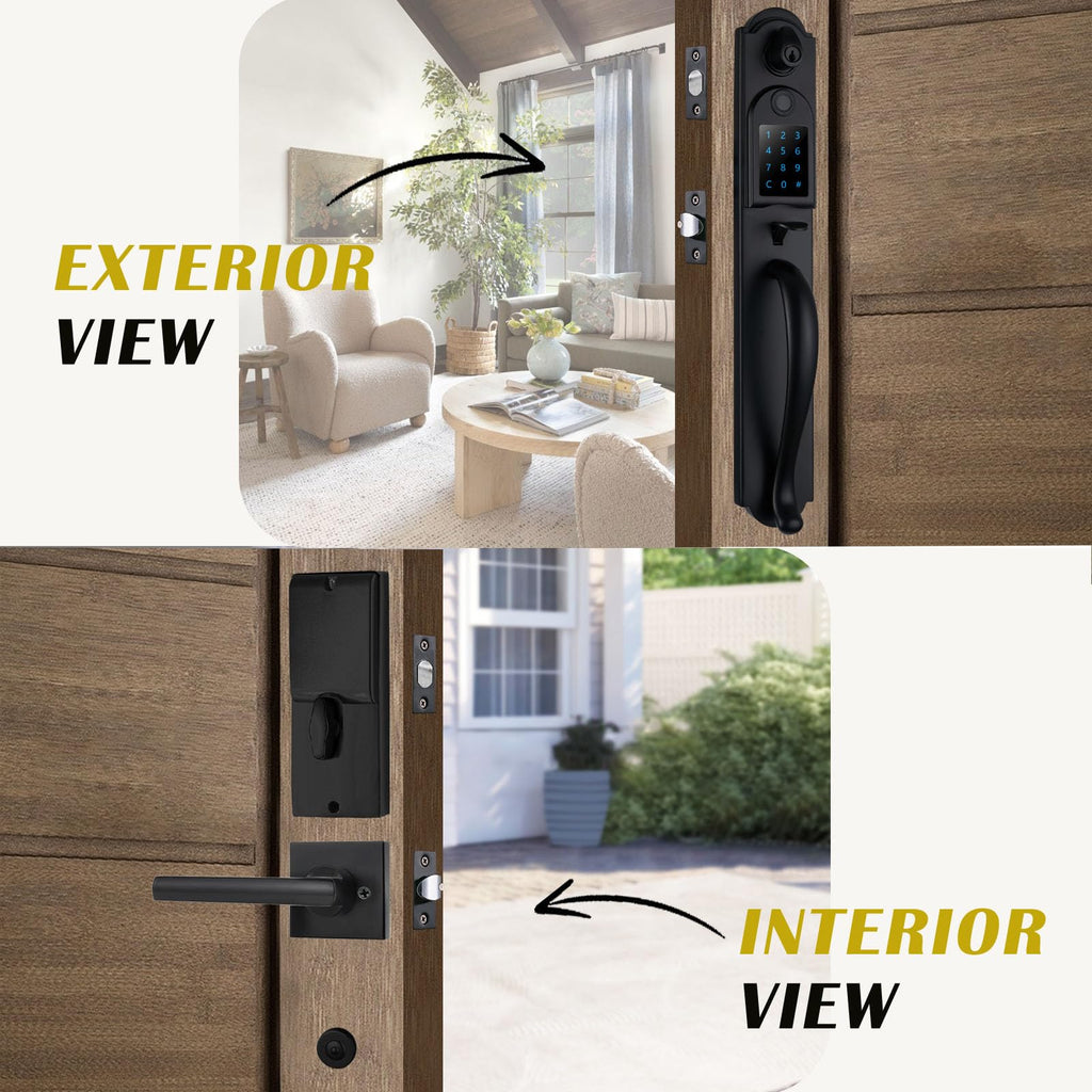 Smart Front Door Lock Set for Outside/Exterior Door, Right Hand