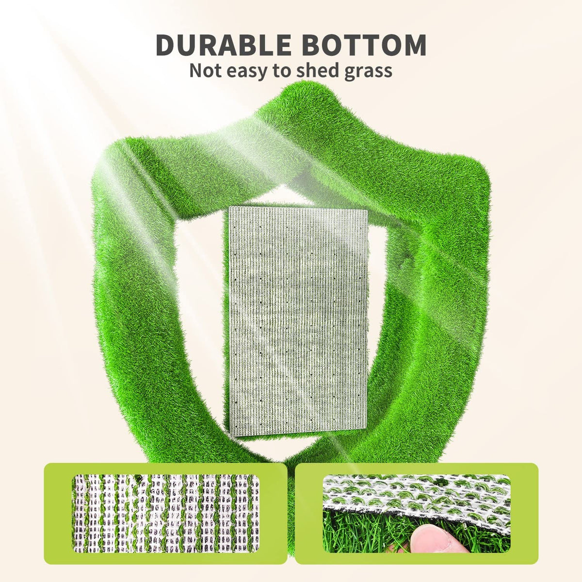 LOOBANI Artificial Grass Outdoor, Fake Grass with Drainage Holes, 7x13ft
