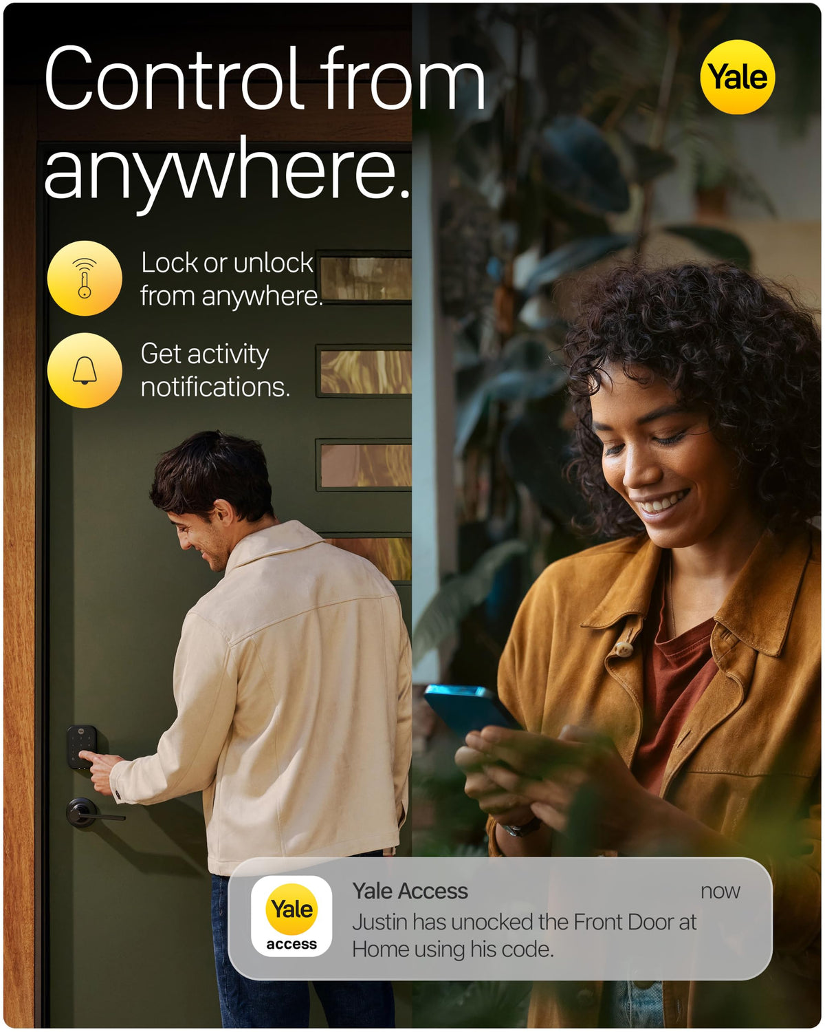 Yale WiFi Smart Lock Deadbolt with Keypad, Keyless Entry, Black Suede