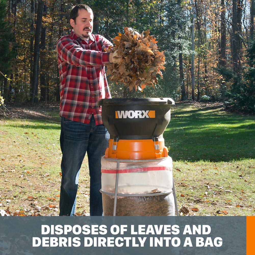 WORX 13 Amp Electric Leaf Mulcher for Yard Leaf & Waste Shredding, WG430