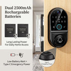 Smart Door Lock with Camera: 2.4GHz WiFi App Remote Access 1080p Monitoring