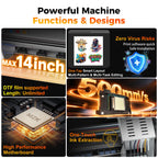 MZK 14'' A3 DTF Printer F1080 Printhead with Auto Maintenance– Ready to Run Out of Box,2X-Speed vs L1800,One-Click Print-to-Bake,White Ink Circulation,Printhead Anti-Clog Design,2-Year Free Ink