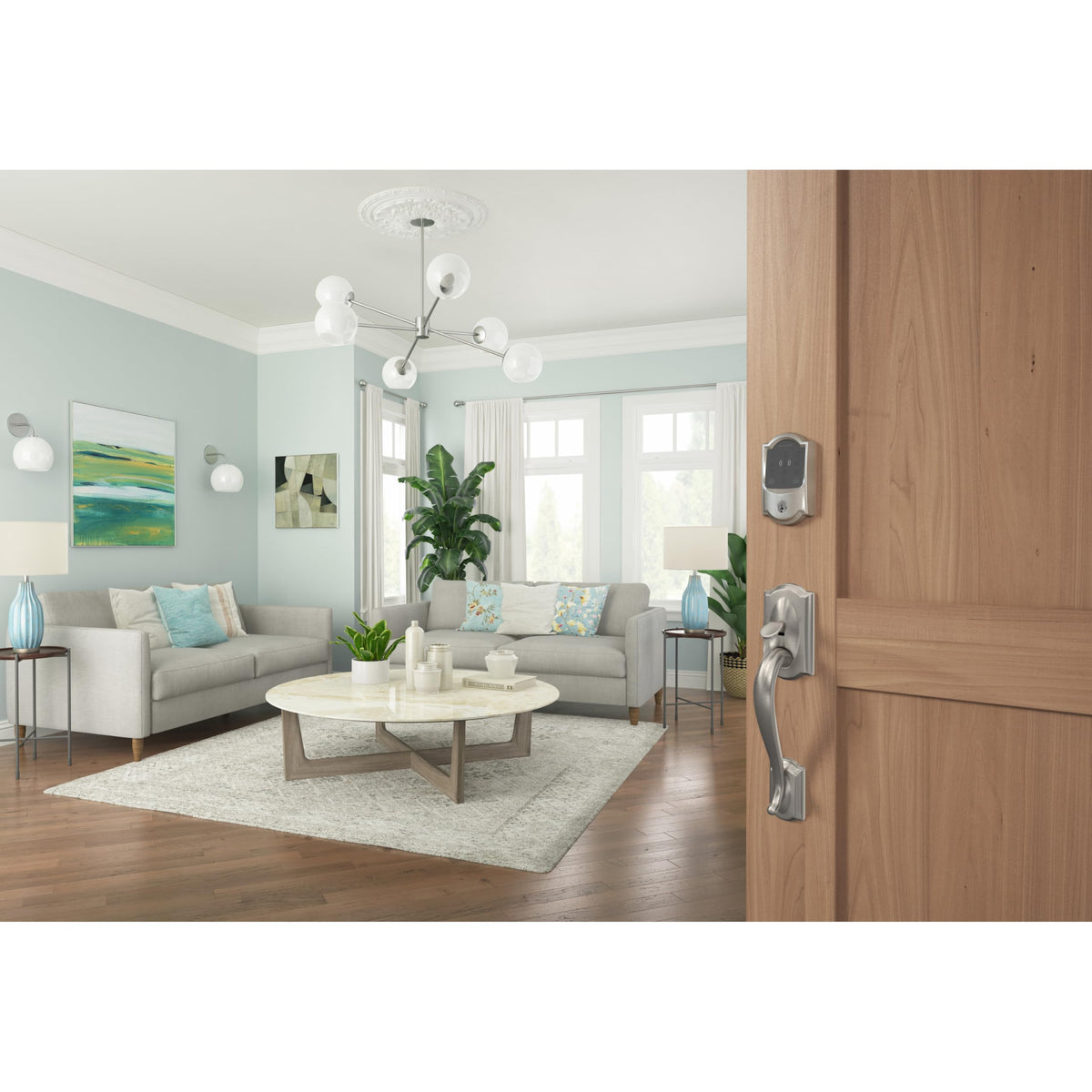 Schlage Encode Plus Smart WiFi Deadbolt Lock, Tap to Unlock, Satin Nickel