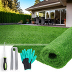 Artificial Turf Grass Outdoor 7x15FT, Fake Grass with Drainage Holes