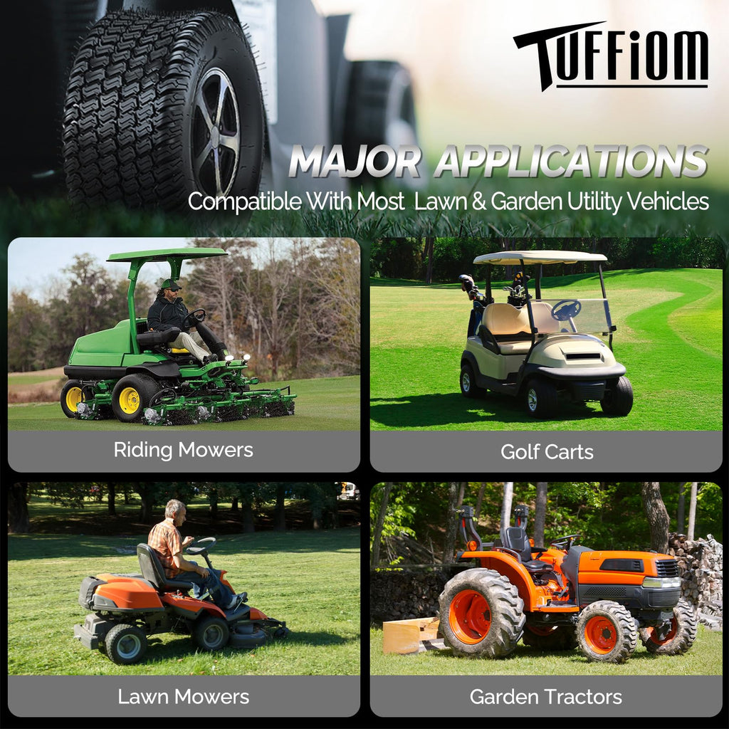 TUFFIOM 20x10.00-10 Lawn Mower Tires Set of 2, 4PR Turf Tire Lawn & Garden Tires, Compatible With Most Lawn & Garden Utility Vehicles, Tubeless