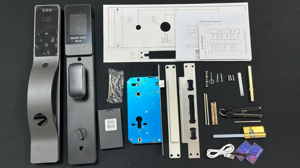 Smart Door Lock with Camera: 3D Face Recognition, Keyless Door Lock with Biometric Fingerprint, Passcode, IC Card, Mechanical Key, Doorbell, Video Intercom, WiShome App, Auto-Lock, Front Door Lock