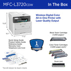 Brother MFC-L3720CDW Wireless Color Laser Printer, Scanner, Copier, Fax, Auto Duplex, 250-Sheet Capacity