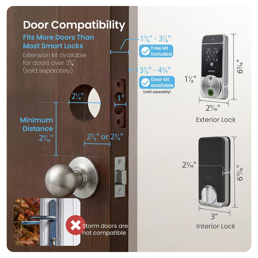 Lockly Visage Zeno Series Smart Lock with Facial Recognition, Fingerprint