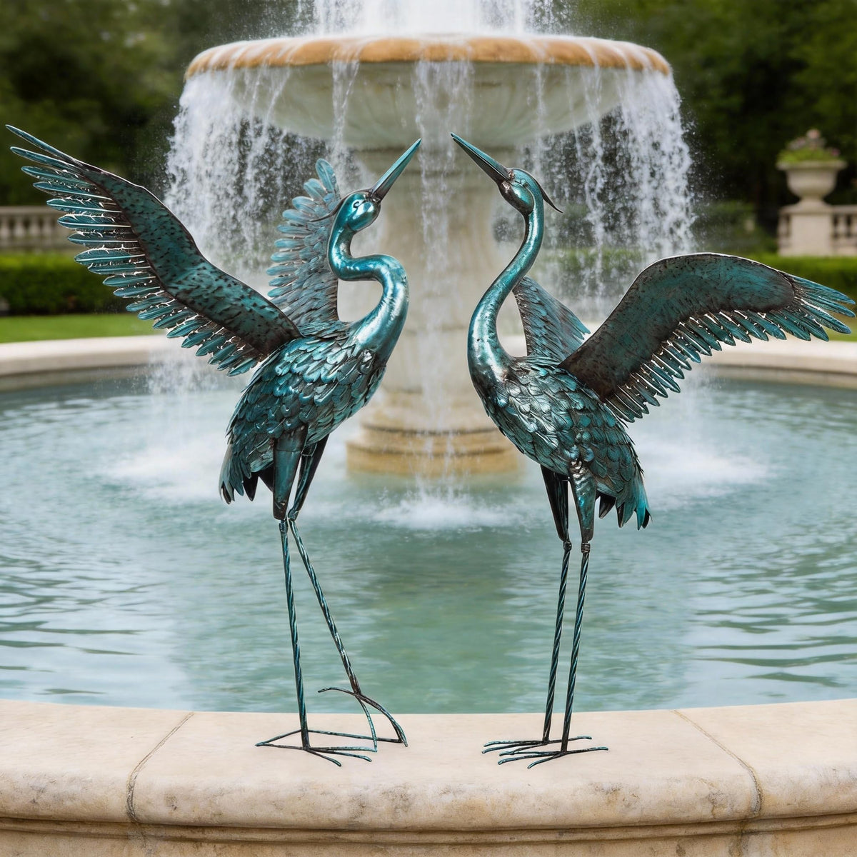 Garden Crane Statue Outdoor Large Metal Heron Yard Art Sculpture,46 inch