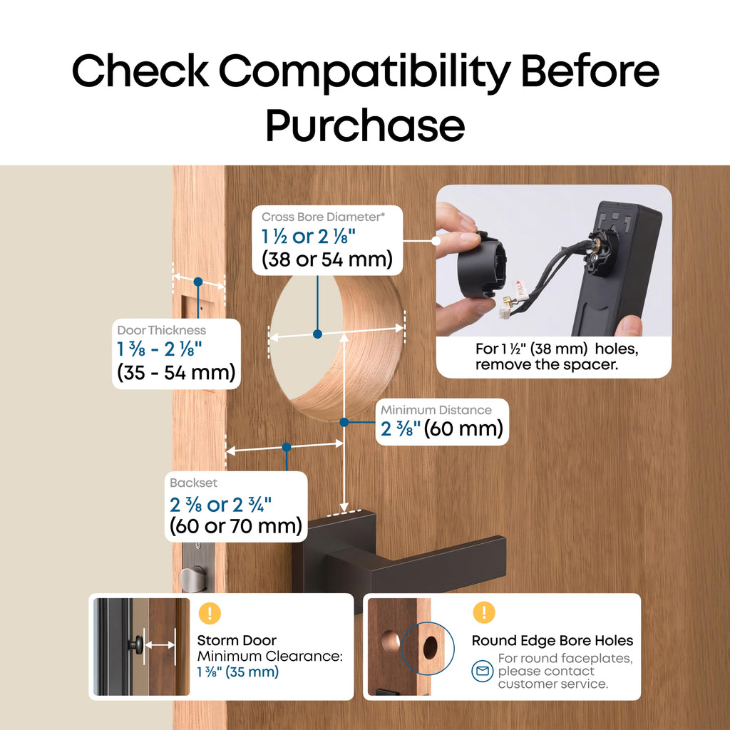 eufy Security Smart Lock Front Door Lever Set, Keyless Entry Deadbolt