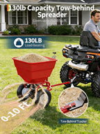 IDEALHOUSE Tow-Behind Pull Broadcast Spreader - 130 lbs Capacity