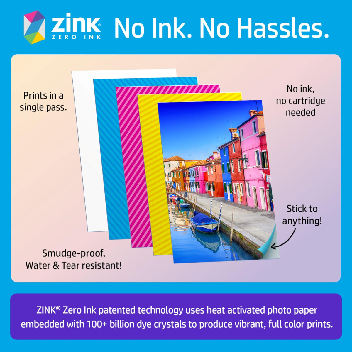 HP Sprocket 2x3 Instant Smartphone Photo Printer 75 Sheets Bundle - Bluetooth Portable Color Wireless Mobile Printer (Luna Pearl) Zink Sticky-Back Photos