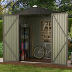 Patiowell 6x4 FT Outdoor Storage Shed, Metal Storage Sheds, Brown