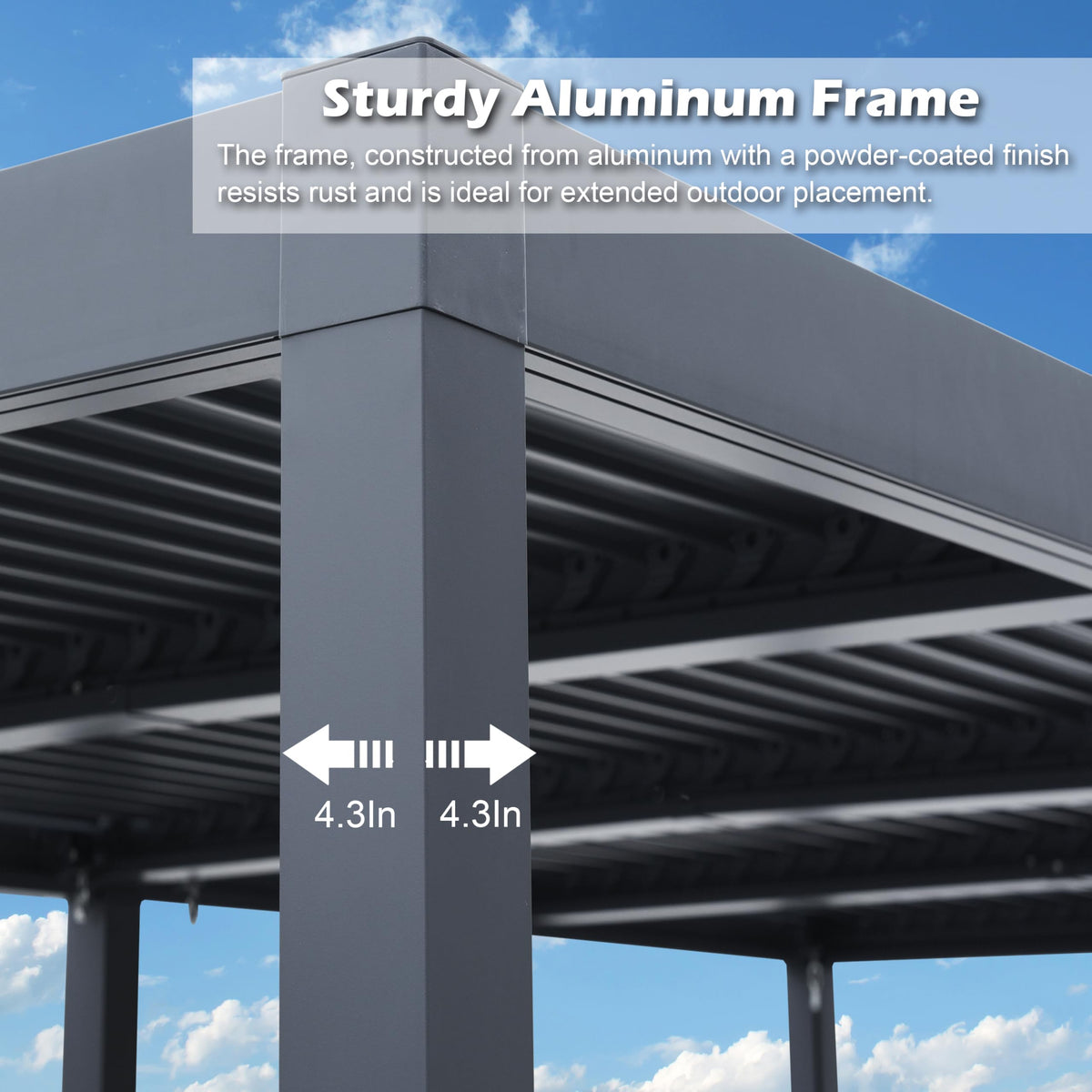 10'x 20' Patio Louvered Pergola Aluminum Black Hardtop Gazebo