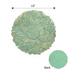 Sungmor Decorative Cast Iron Lotus Stepping Stones,Set of 3 & Green Finish