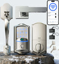 Veise VE027-H Wi-Fi Smart Lock for Front Door with Handle Set, Matte Black