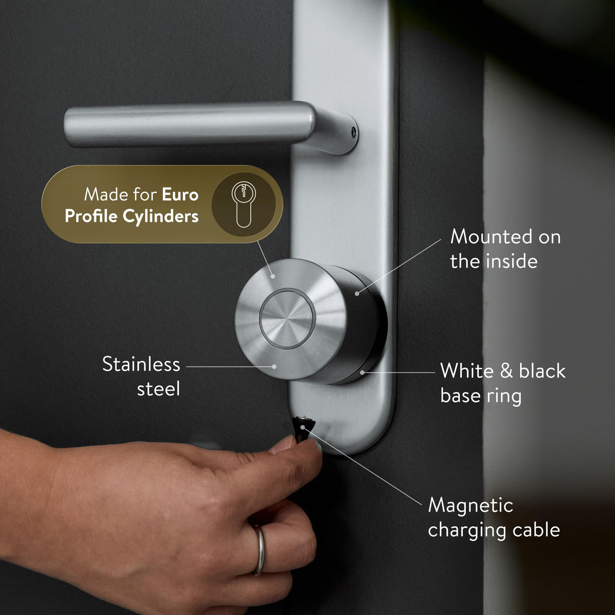 Nuki Smart Lock Ultra (Euro Profile) Smart Door Lock for European Doors, Keyless Entry, Auto-Unlock, Matter, WiFi, Bluetooth, Remote Access, Easy DIY Installation, Includes Security Cylinder