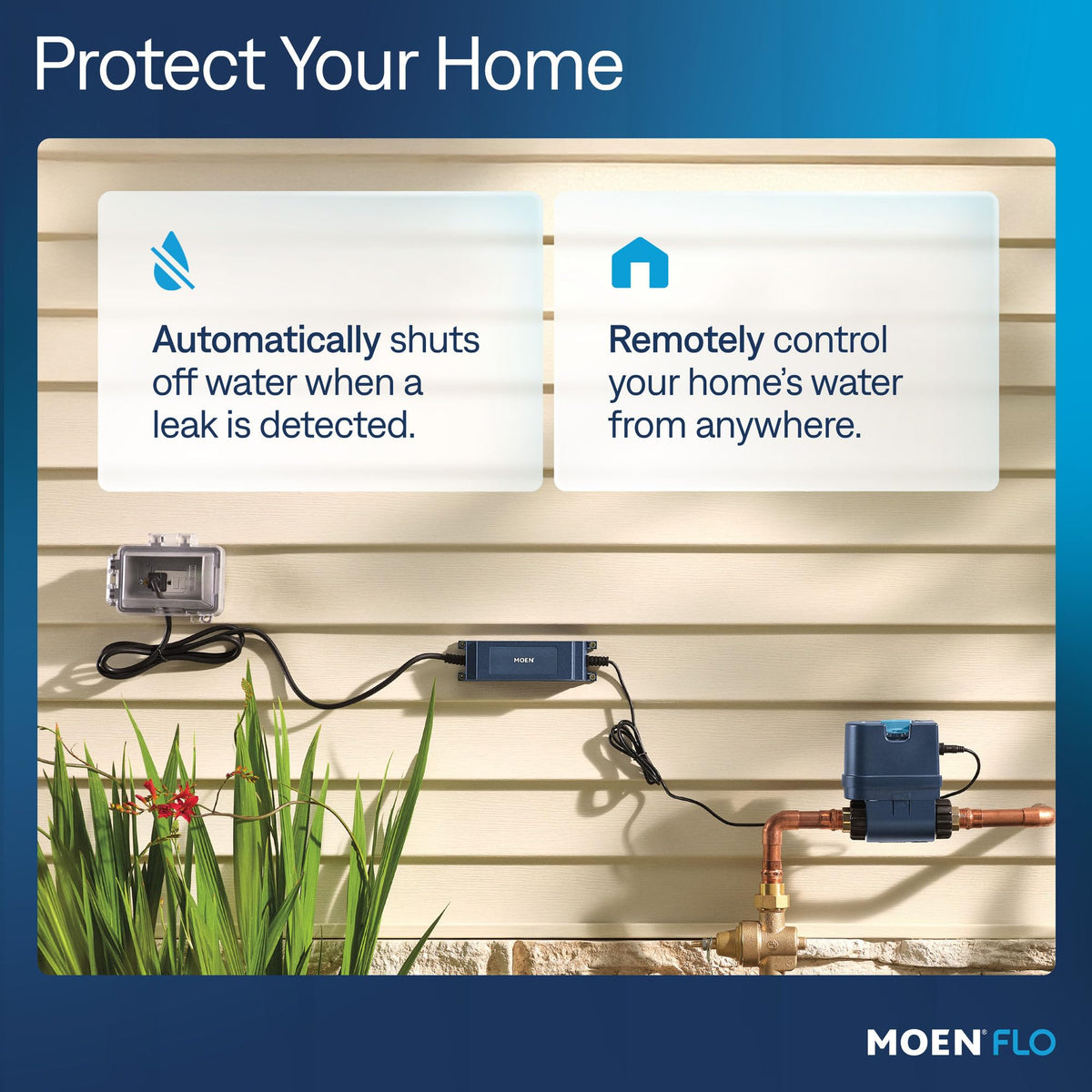 Moen Flo Shutoff, 3/4" Automatic Water Leak Detector & Shutoff, 900-001
