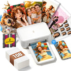 HPRT Photo Printer 4x6 with 108 Sheets Photo Paper & 2 Ribbons