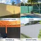 Windscreen4less Fence Privacy Screen 9' x 17' Heavy Duty Windscreen Fencing Mesh Fabric Cover for Patio Garden Backyard Lawn Carport Pool Fence, Light Gray