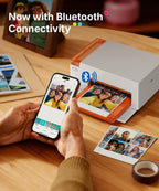 Liene Amber M110 Bluetooth Portable Photo Printer for iPhone, Thermal Dye Sublimation, Includes 80 Sheets, 60 4x6 Inch Sheets, 20 3 Inch Square Sticker Sheets and 2 Cartridges