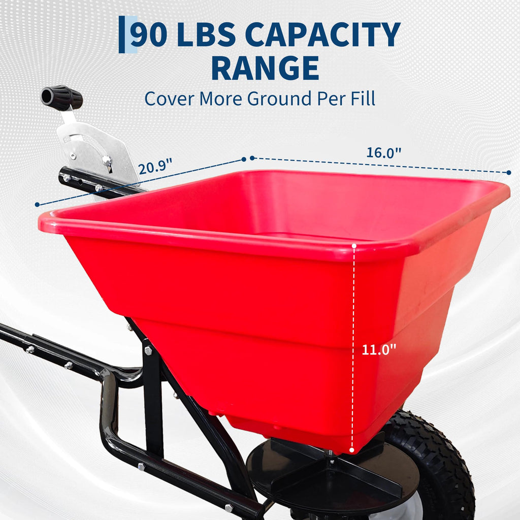 Garvee Tow Behind Broadcast Spreader, 90LBS Capacity, 12 in Tires