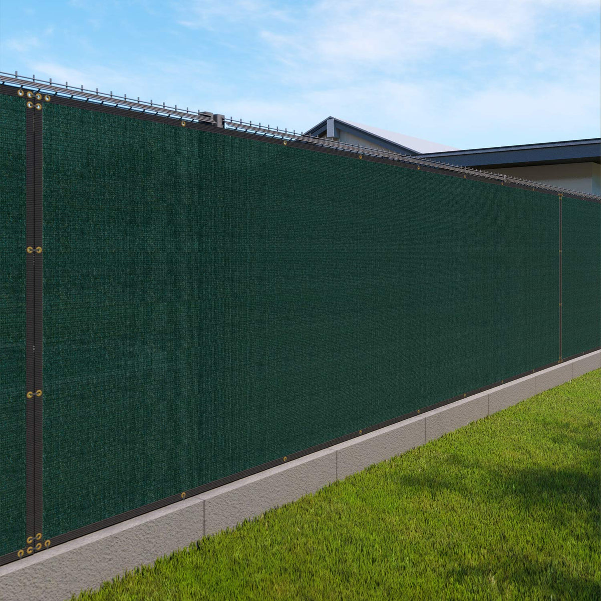 Windscreen4less Fence Privacy Screen 9' x 17' Heavy Duty Windscreen Fencing Mesh Fabric Cover for Patio Garden Backyard Lawn Carport Pool Fence, Light Gray