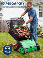 IDEALHOUSE Push Lawn Sweeper 26 Inch with Large 7 cu.ft. Hopper Bag