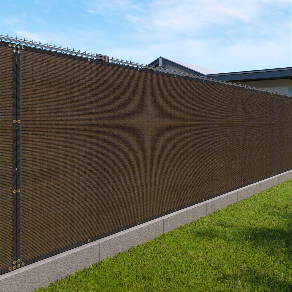 Windscreen4less Fence Privacy Screen 9' x 17' Heavy Duty Windscreen Fencing Mesh Fabric Cover for Patio Garden Backyard Lawn Carport Pool Fence, Light Gray