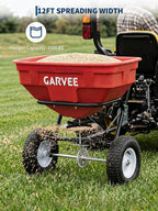 Tow Behind Broadcast Spreader, 130LBS, Universal Hooks Tow/Push Garden Spreader for UTV, ATV, 30 Adjustable Settings, 9.8 ft Spreading Width, Lawn Spreader for Seed, Fertilizer, Salt, Ice Melt