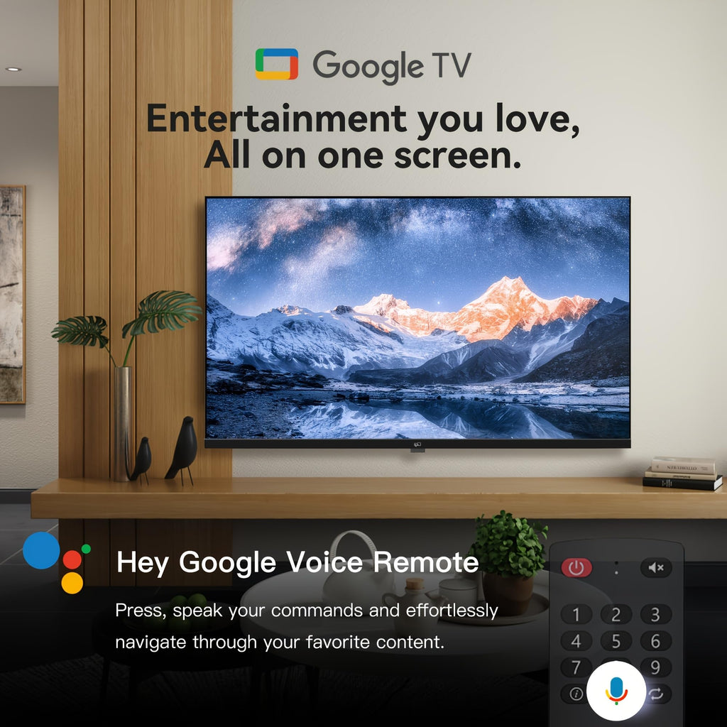 FPD 55-inch Smart TV Google TV 4K UHD with Google Play and Google Cast Built-in, HDR 10, Dolby Vision Dolby Atmos, MEMC, Voice Remote, Stream Live TV(Canvas-Series, CG55-C1, 2024 Model)