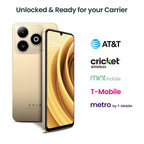 BLU Bold K12 | 2025 | Unlocked | 6.8” HD+ 120Hz Infinity Display | 50MP Main + 8MP Selfie Cameras | 128GB Internal Storage | US Version | US Warranty | Champagne Gold