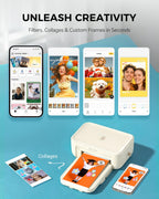 HPRT Photo Printer 4x6 with 108 Sheets Photo Paper & 2 Ribbons