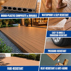 Floating Deck Kit, Raised Deck Platform Decking Waterproof Composite Tile