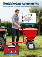IDEALHOUSE Tow-Behind Pull Broadcast Spreader - 130 lbs Capacity