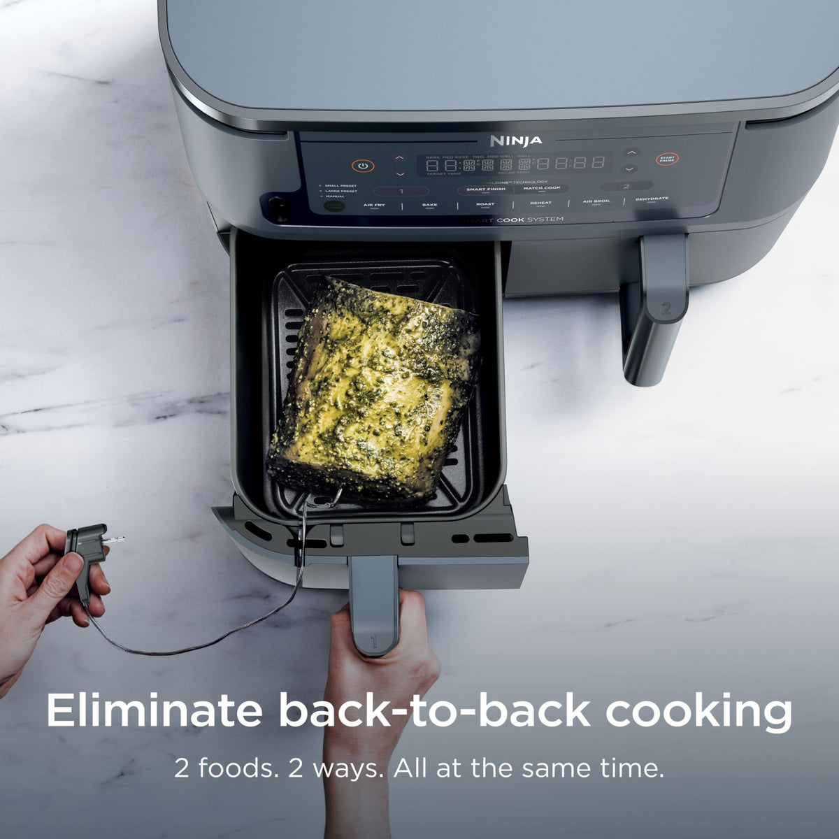 Ninja Foodi Air Fryer, 10 Qt DualZone Smart XL, 6-in-1, Grey, DZ550GY