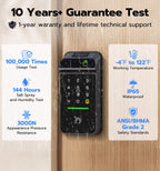 Anweller Palm Vein Smart Lock, Keyless Entry Door Lock for Front Door, Smart Deadbolt with Display Screen, Built-in WiFi, 10000mAh Battery, Keypad Code, RFID Card, Auto Lock