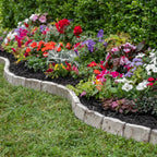 EasyFlex No-Dig Landscape Edging with Anchoring Spikes, 2.7 in. Tall Decorative Stone-Look Garden Border, 90 Foot Kit, Brown (3602B-90C)