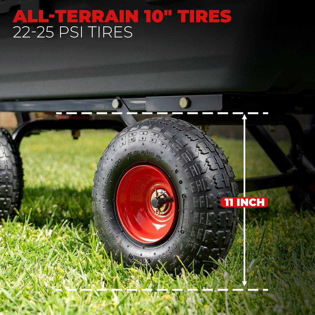 XtremepowerUS 2-in-1 Convertible Garden Cart & Dump Wagon, 800-LB Capacity Heavy Duty Utility Cart with Convertible Tow/Pull Handle, 10-Inch Pneumatic Tires for Yard, Lawn, Farm & Garden