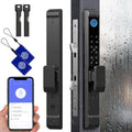 Sliding Glass Door Lock, Sliding Door Smart Lock with Fingerprint Keypad RFID Card Bluetooth App Key, 2885 Mortise Deep Pocket Patio Door Lock with Handle